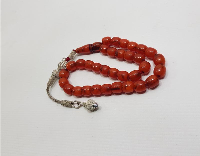 GÜMÜŞ KAZAZ PÜSKÜLLÜ SIKMA KEHRİBAR TESPİH