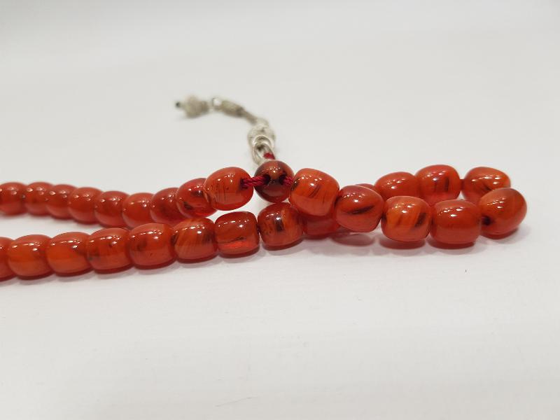 GÜMÜŞ KAZAZ PÜSKÜLLÜ SIKMA KEHRİBAR TESPİH