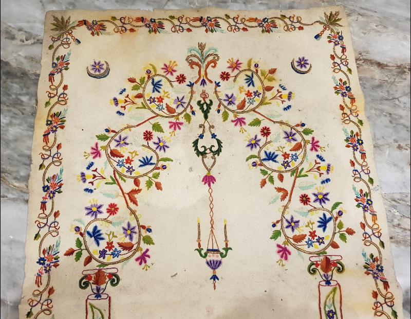 OSMANLI DÖNEMİ TEKKE İŞİ AY YILDIZLI KEÇE SECCADE