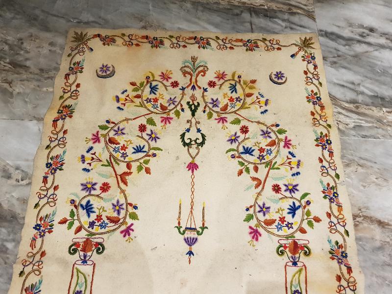 OSMANLI DÖNEMİ TEKKE İŞİ AY YILDIZLI KEÇE SECCADE