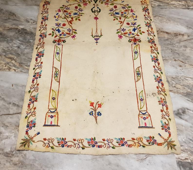 OSMANLI DÖNEMİ TEKKE İŞİ AY YILDIZLI KEÇE SECCADE