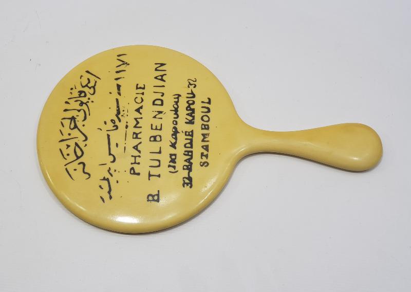 OSMANLICA YAZILI ÇOK NADİR TULBENDJIAN ECZANESİ BAKALİT AYNA