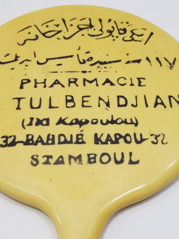 OSMANLICA YAZILI ÇOK NADİR TULBENDJIAN ECZANESİ BAKALİT AYNA