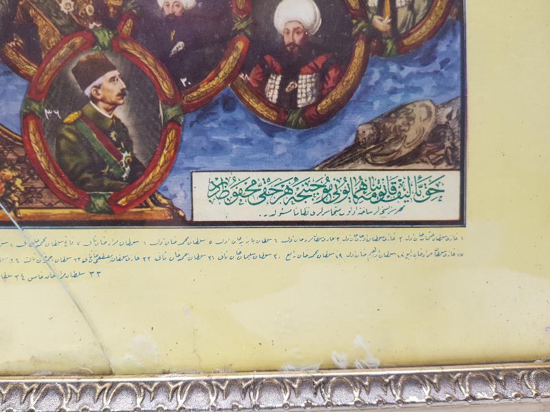 OSMANLICA YAZILI PADİŞAHLAR TABLOSU 