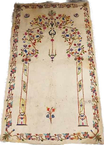 OSMANLI DÖNEMİ TEKKE İŞİ AY YILDIZLI KEÇE SECCADE