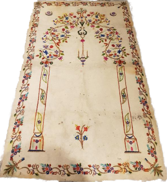 OSMANLI DÖNEMİ TEKKE İŞİ AY YILDIZLI KEÇE SECCADE