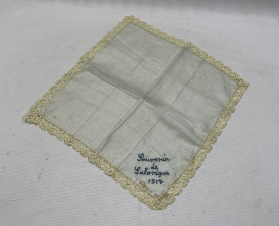1. DÜNYA SAVAŞI DÖNEMİ EL İŞİ SELANİK YADİGARI İPEK MENDİL