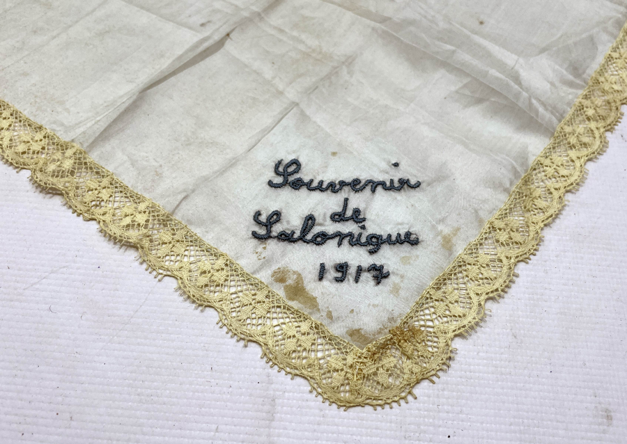 1. DÜNYA SAVAŞI DÖNEMİ EL İŞİ SELANİK YADİGARI İPEK MENDİL