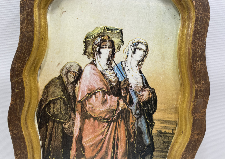 AVRUPA YAPIMI ANTİKA ORYANTALİST AHŞAP DUVAR TEPSİSİ