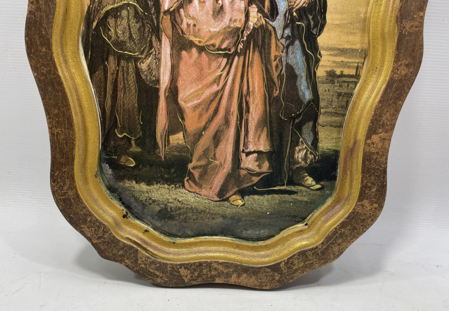 AVRUPA YAPIMI ANTİKA ORYANTALİST AHŞAP DUVAR TEPSİSİ