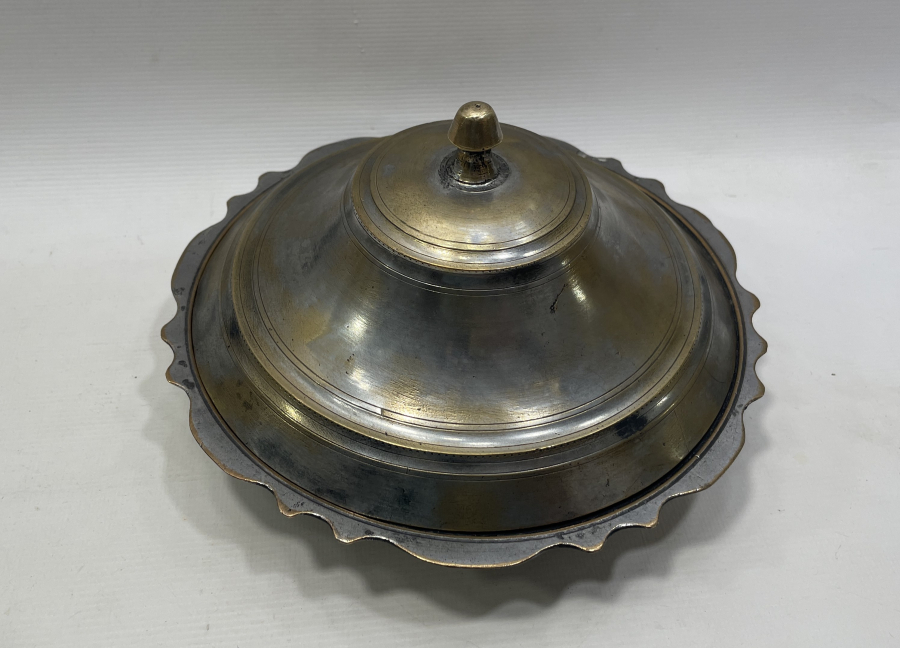 OSMANLI DÖNEMİ MEVLEVİ SİKKELİ BRONZ TEKKE İŞİ KAPAKLI SAHAN