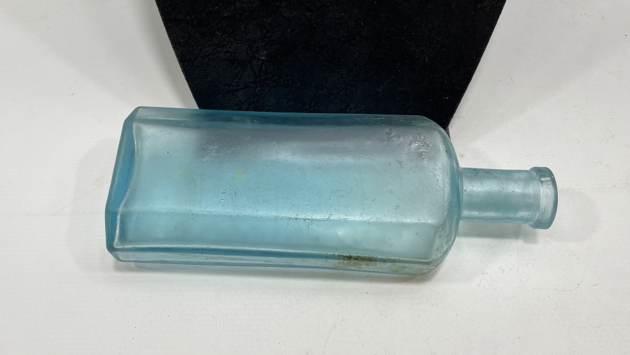 CONSTANTİNOPLE YAZILI OSMANLI DÖNEMİ ÇOK NADİR MAVİ RENKLİ KOKU ŞİŞESİ