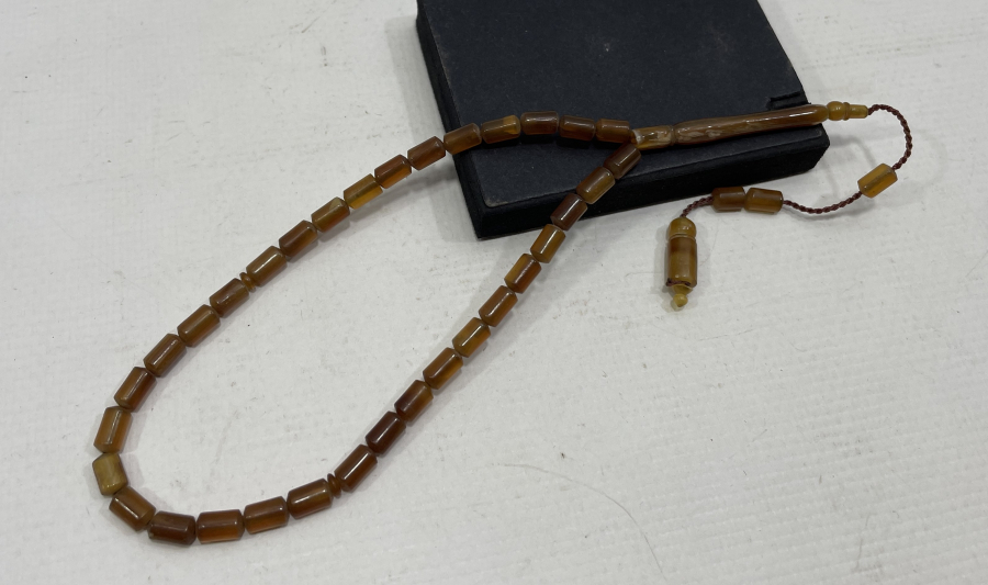 DAĞ KEÇİSİ BOYNUZUNDAN MAMUL MISIRİ KESİM TESPİH