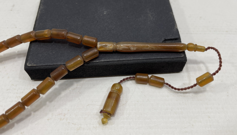 DAĞ KEÇİSİ BOYNUZUNDAN MAMUL MISIRİ KESİM TESPİH