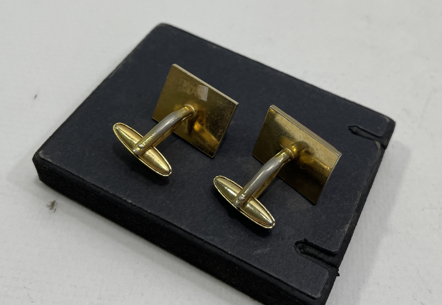 DAMLA KEHRİBAR TAŞLI ALTIN KAPLAMA ÖZEL YAPIM ANTİKA KOL DÜĞMESİ