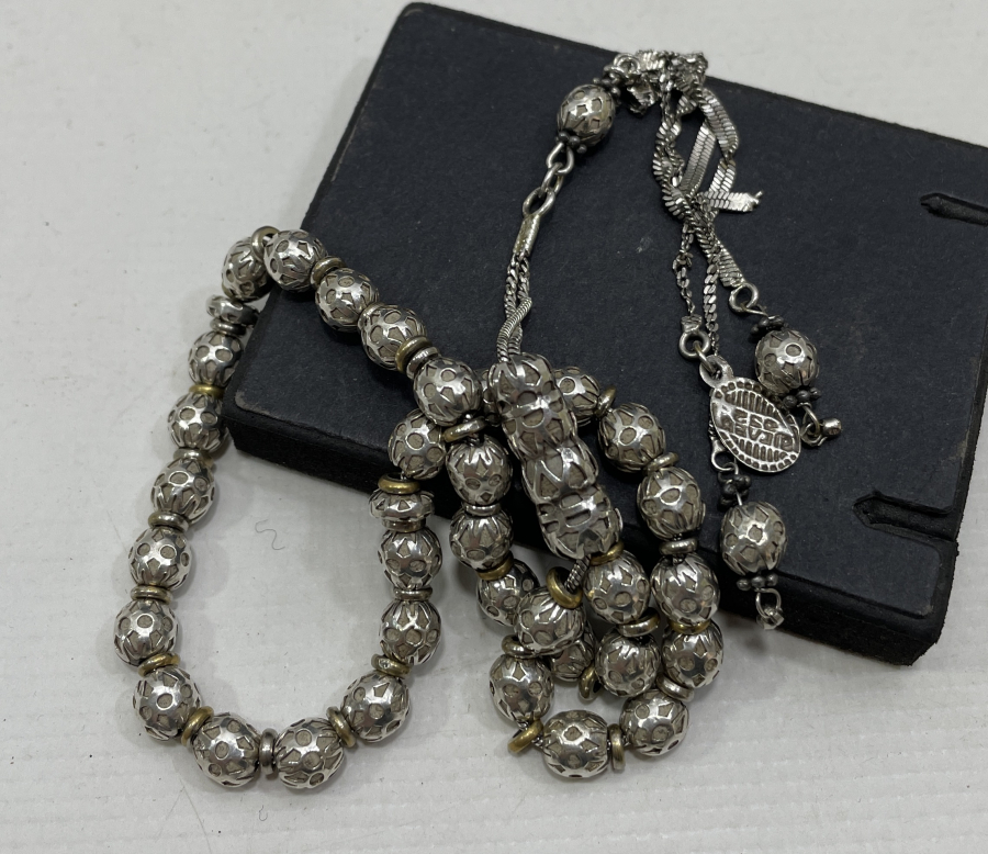 GÜMÜŞ İÇİNE MİSK-İ AMBER KONULARAK YAPILMIŞ ÖZEL YAPIM TESPİH