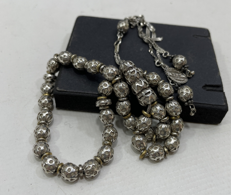 GÜMÜŞ İÇİNE MİSK-İ AMBER KONULARAK YAPILMIŞ ÖZEL YAPIM TESPİH