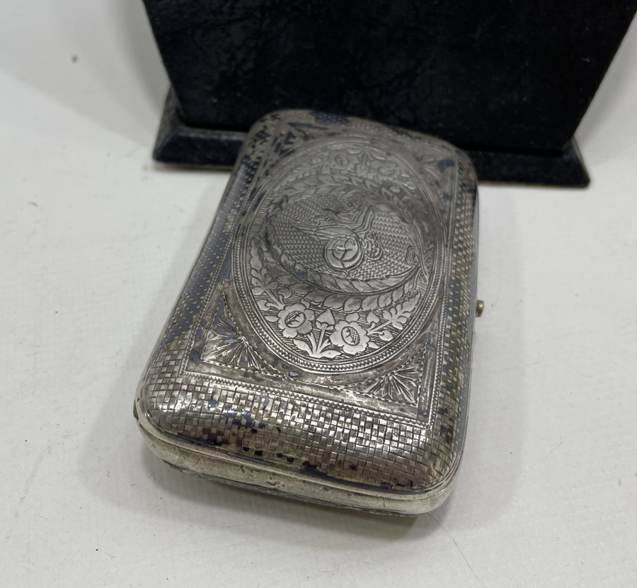 İÇİ ERMENİCE VE OSMANLICA YAZILI VAN İŞİ GÜMÜŞ SİGARA TABAKASI