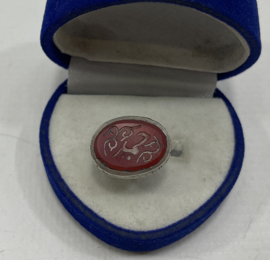 OSMANLI DÖNEMİ AKİK TAŞLI NADİR GÜMÜŞ MÜHÜR