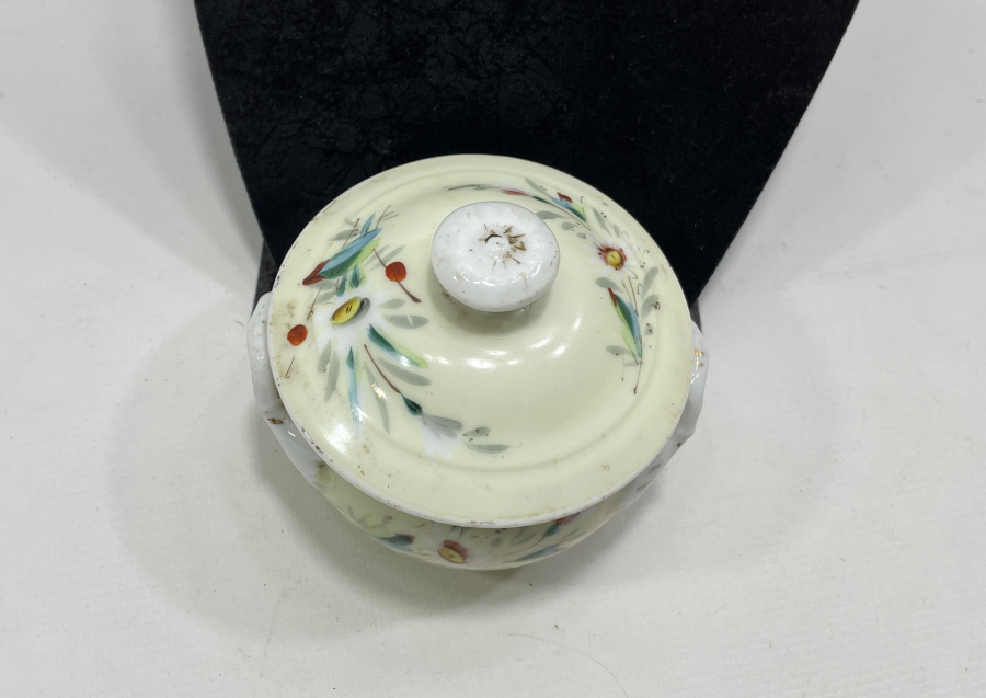 OSMANLI DÖNEMİ EL BOYAMA SINIRLI ÜRETİM KAPAKLI PORSELEN ŞEKERLİK