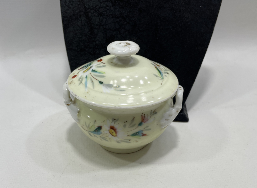 OSMANLI DÖNEMİ EL BOYAMA SINIRLI ÜRETİM KAPAKLI PORSELEN ŞEKERLİK