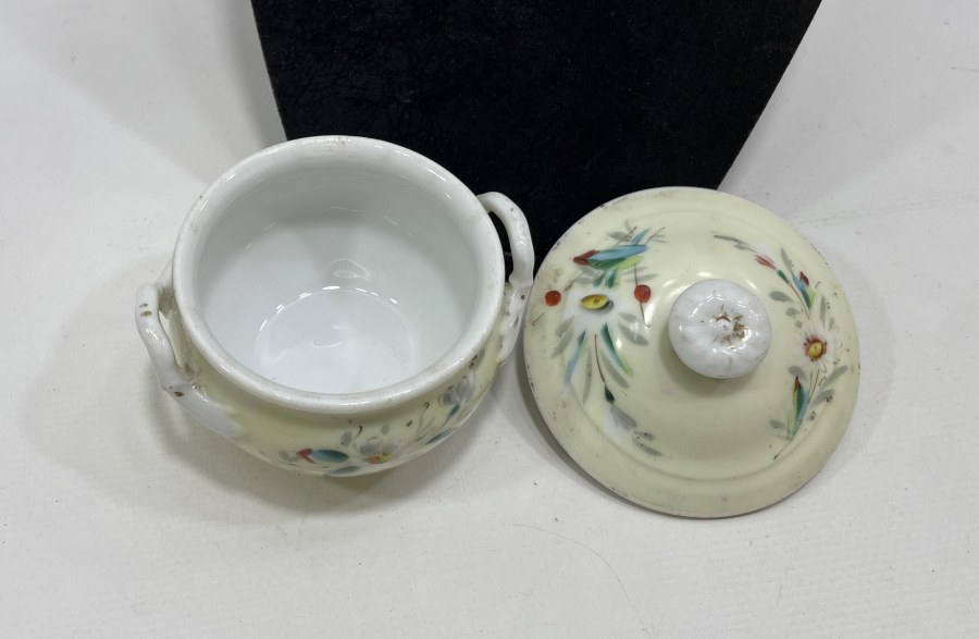 OSMANLI DÖNEMİ EL BOYAMA SINIRLI ÜRETİM KAPAKLI PORSELEN ŞEKERLİK