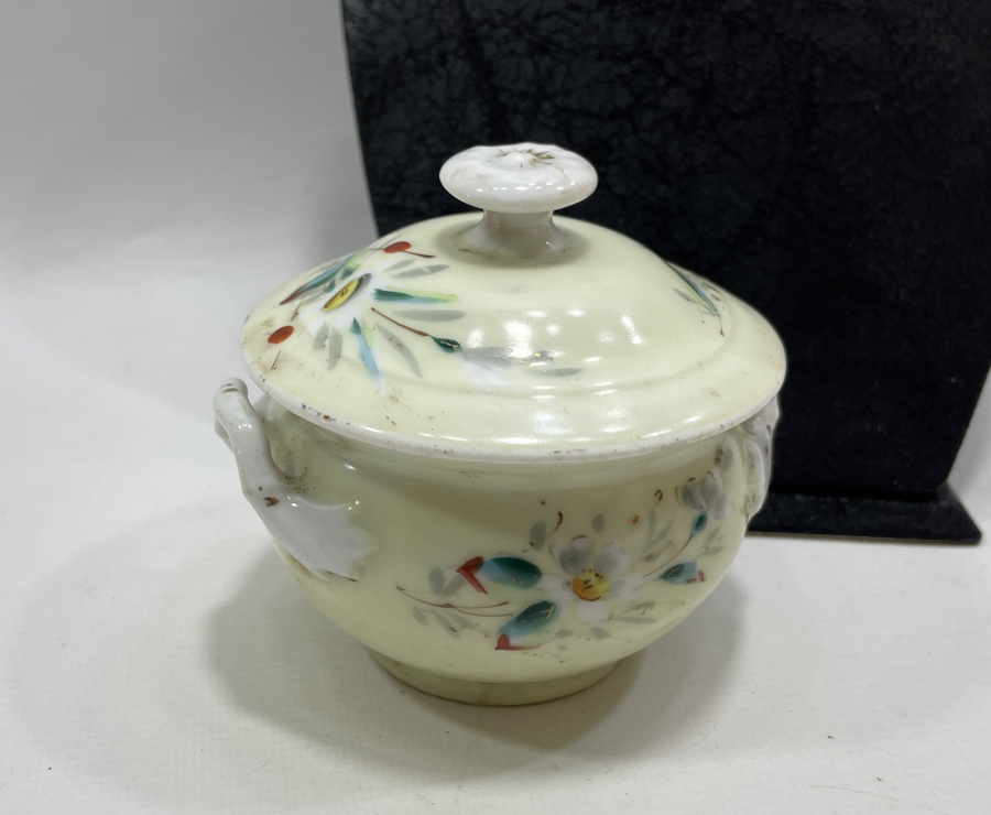 OSMANLI DÖNEMİ EL BOYAMA SINIRLI ÜRETİM KAPAKLI PORSELEN ŞEKERLİK