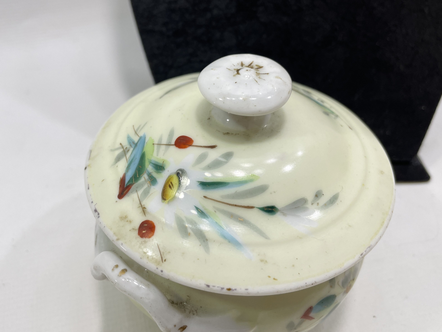 OSMANLI DÖNEMİ EL BOYAMA SINIRLI ÜRETİM KAPAKLI PORSELEN ŞEKERLİK