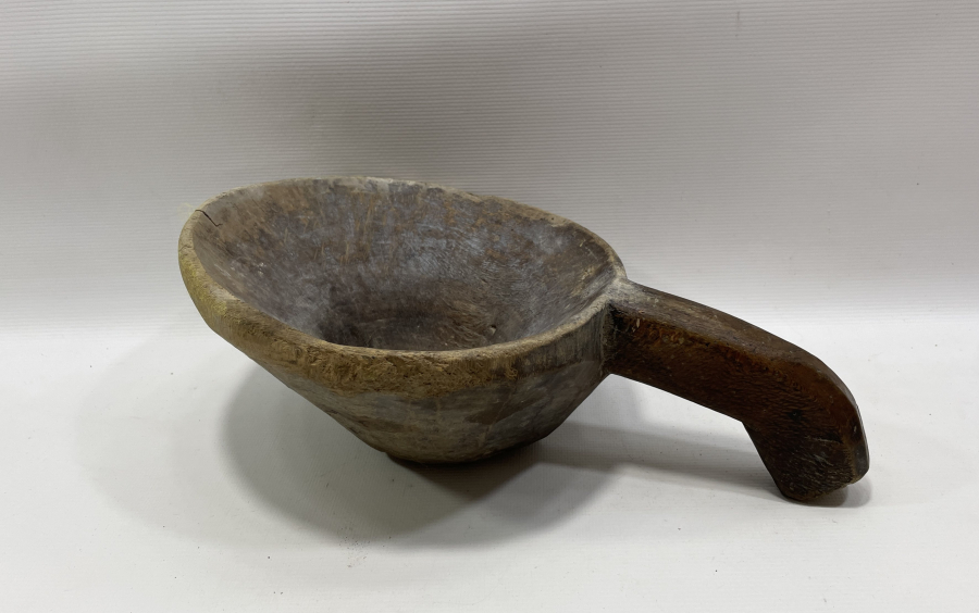 OSMANLI DÖNEMİ NADİR FORMDA EL OYMA AHŞAP SÜZGEÇ