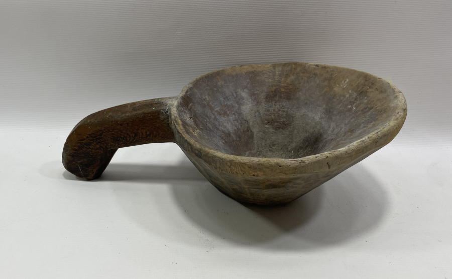 OSMANLI DÖNEMİ NADİR FORMDA EL OYMA AHŞAP SÜZGEÇ