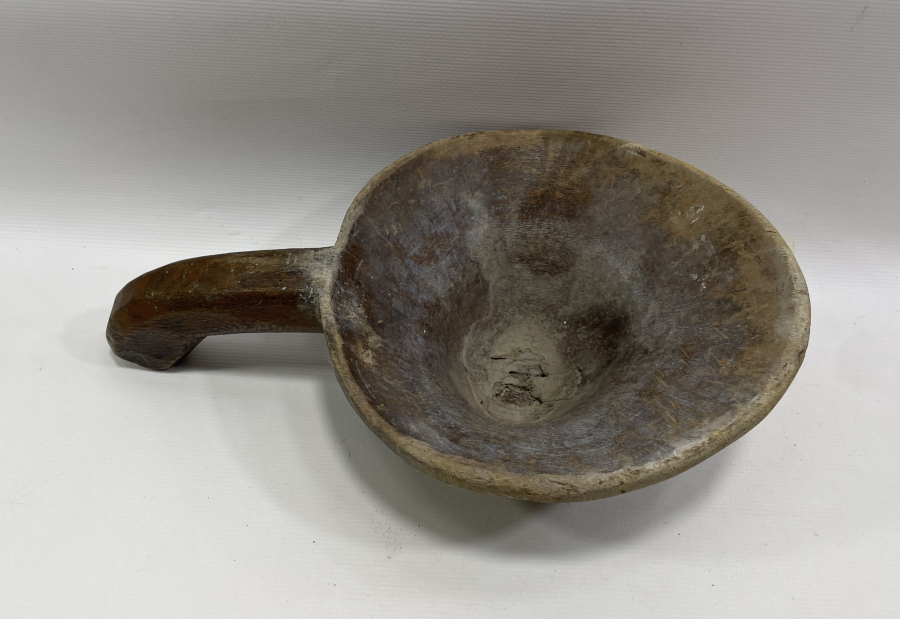 OSMANLI DÖNEMİ NADİR FORMDA EL OYMA AHŞAP SÜZGEÇ