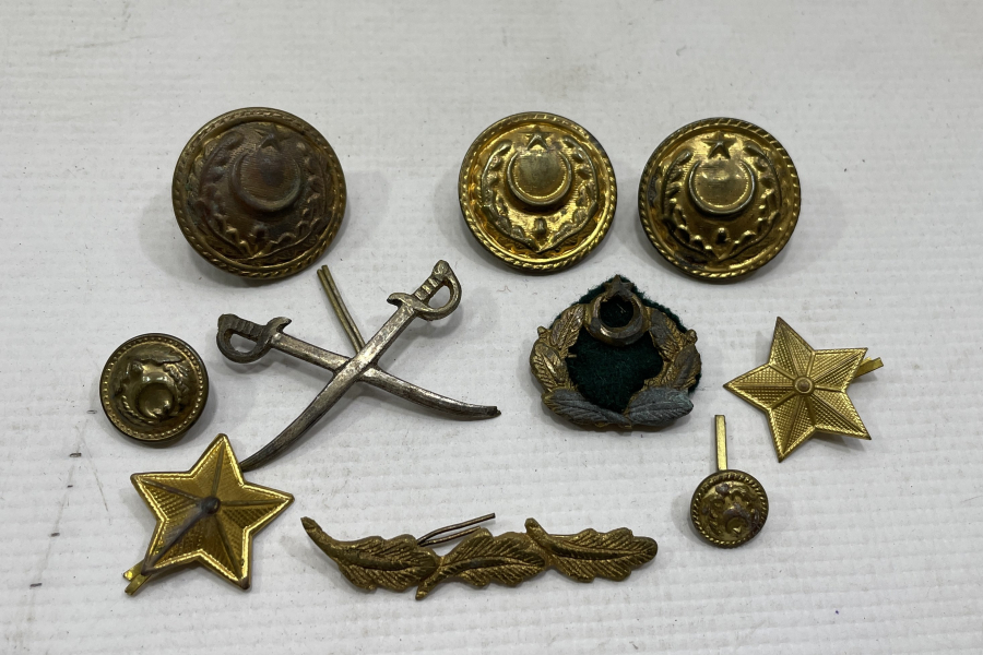 ANTİKA ASKERİ SUBAY ROZET - BRÖVE VE DÜĞME LOTU