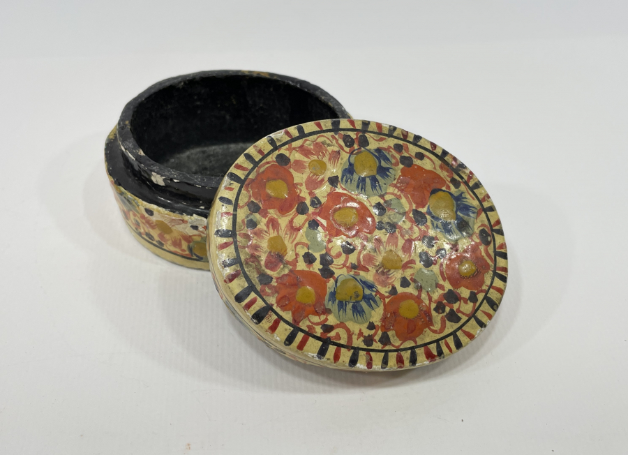 OSMANLI DÖNEMİ EL BOYAMA PAPİER MACHE TESPİH KUTUSU