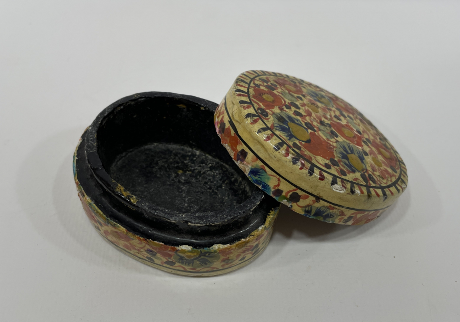 OSMANLI DÖNEMİ EL BOYAMA PAPİER MACHE TESPİH KUTUSU