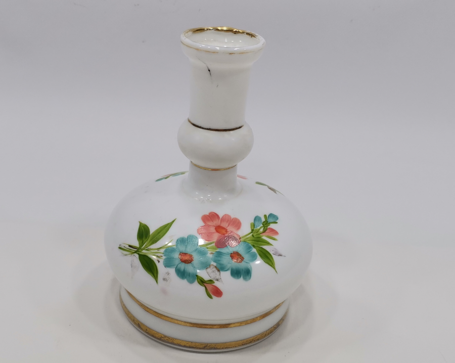 OSMANLI DÖNEMİ ÜZERİ EL BOYAMA İŞÇİLİKLİ NADİR NARGİLE ŞİŞESİ