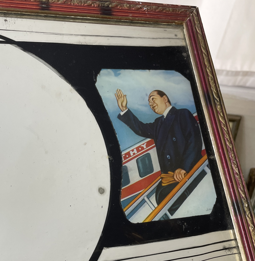 SÜLEYMAN DEMİREL VE ADNAN MENDERES GÖRSELLİ ANTİKA BÜYÜK BOY AYNA