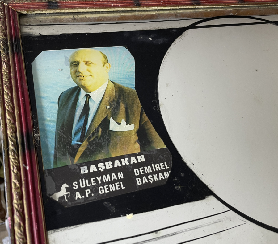 SÜLEYMAN DEMİREL VE ADNAN MENDERES GÖRSELLİ ANTİKA BÜYÜK BOY AYNA