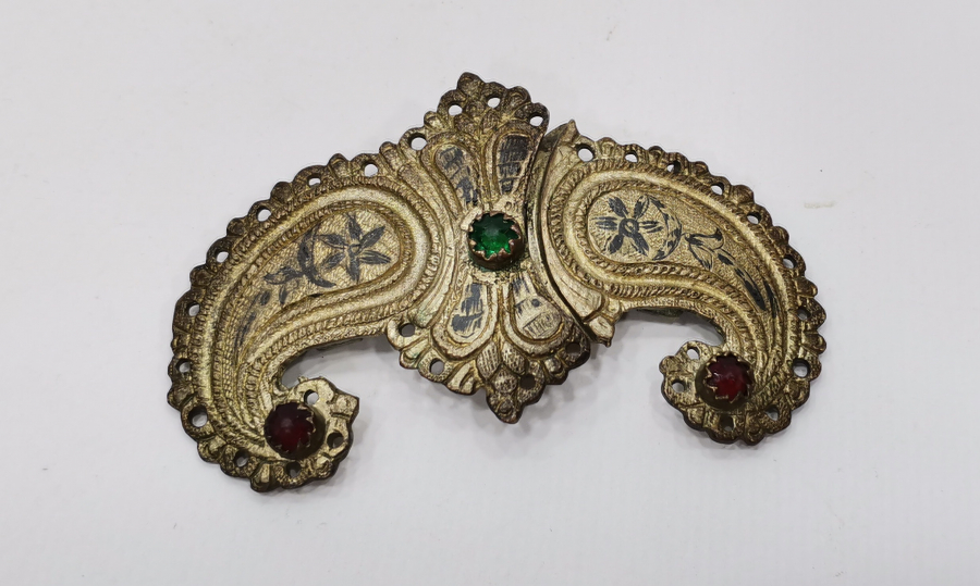 ÜZERİ AY YILDIZLI OSMANLI DÖNEMİ SAVATLI ÇERKES İŞİ GELİN KEMERİ