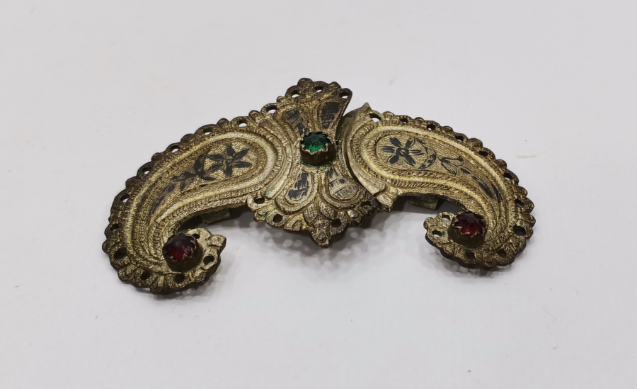 ÜZERİ AY YILDIZLI OSMANLI DÖNEMİ SAVATLI ÇERKES İŞİ GELİN KEMERİ