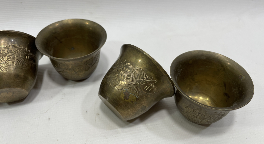 ÜZERLERİ KALEM İŞÇİLİKLİ OSMANLI DÖNEMİ 6 LI FİNCAN ZARFI TAKIMI