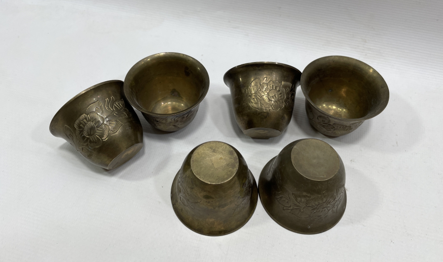 ÜZERLERİ KALEM İŞÇİLİKLİ OSMANLI DÖNEMİ 6 LI FİNCAN ZARFI TAKIMI