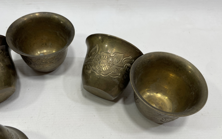 ÜZERLERİ KALEM İŞÇİLİKLİ OSMANLI DÖNEMİ 6 LI FİNCAN ZARFI TAKIMI