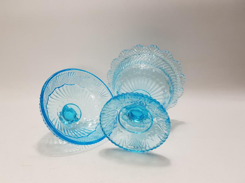 1900'LÜ YILLARDAN MAVİ RENKLİ CAM ŞEKERLİK