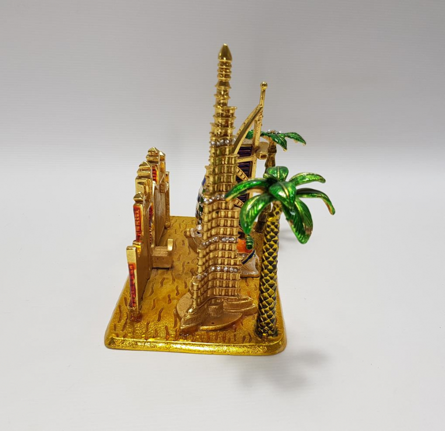 BURJ AL ARAB & BURJ KHALİFA KULELERİ GÖRSELLİ MİNELİ MASA ÜSTÜ OBJESİ