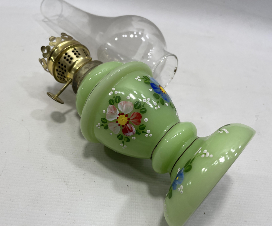 EL BOYAMA ANTİKA OPAL GAZ LAMBASI