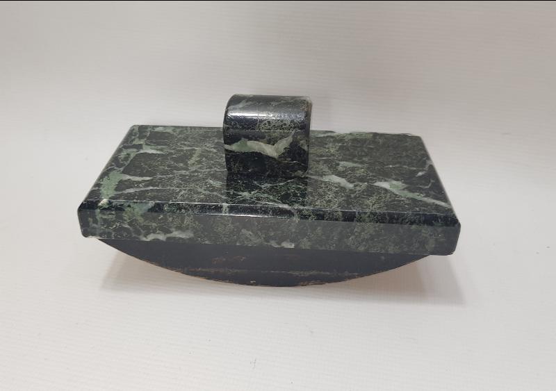 OSMANLI DÖNEMİ BRONZ KARTAL HEYKELLİ MERMER HOKKA TAKIMI