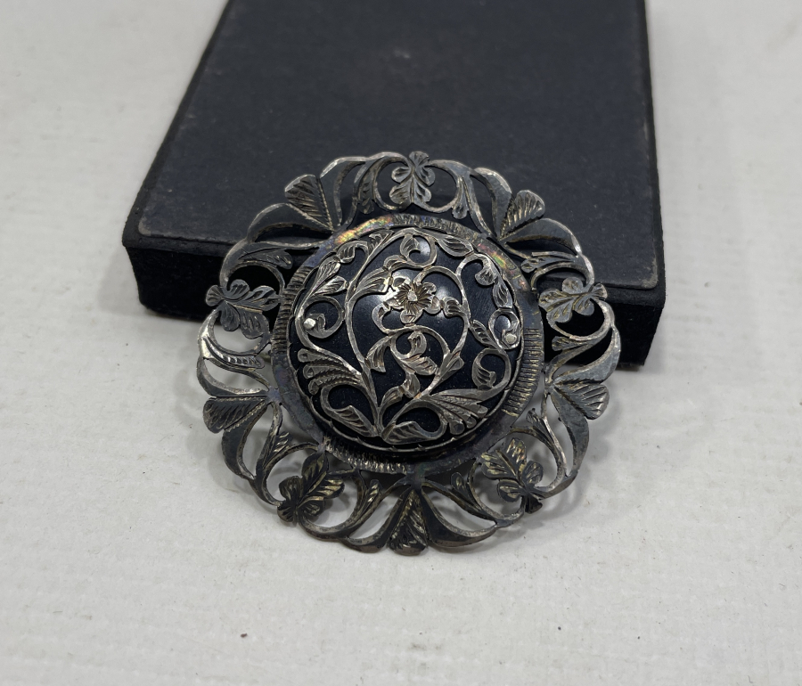 OSMANLI DÖNEMİ KALEM VE TESTERE İŞÇİLİKLİ ÖZEL YAPIM OLTU İŞİ BROŞ