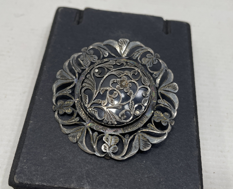 OSMANLI DÖNEMİ KALEM VE TESTERE İŞÇİLİKLİ ÖZEL YAPIM OLTU İŞİ BROŞ