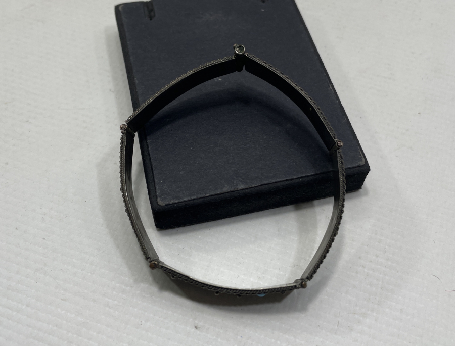 OSMANLI DÖNEMİ TURKUAZ TAŞLI VE GÜVERSE İŞÇİLİKLİ BİLEZİK