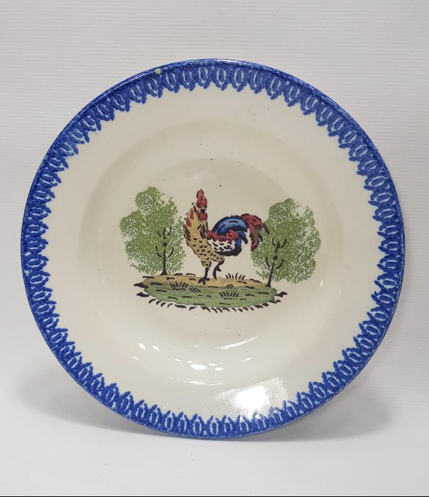 OSMANLI PAZARI İÇİN YAPILMIŞ FRANSIZ HOROZLU PORSELEN TABAK